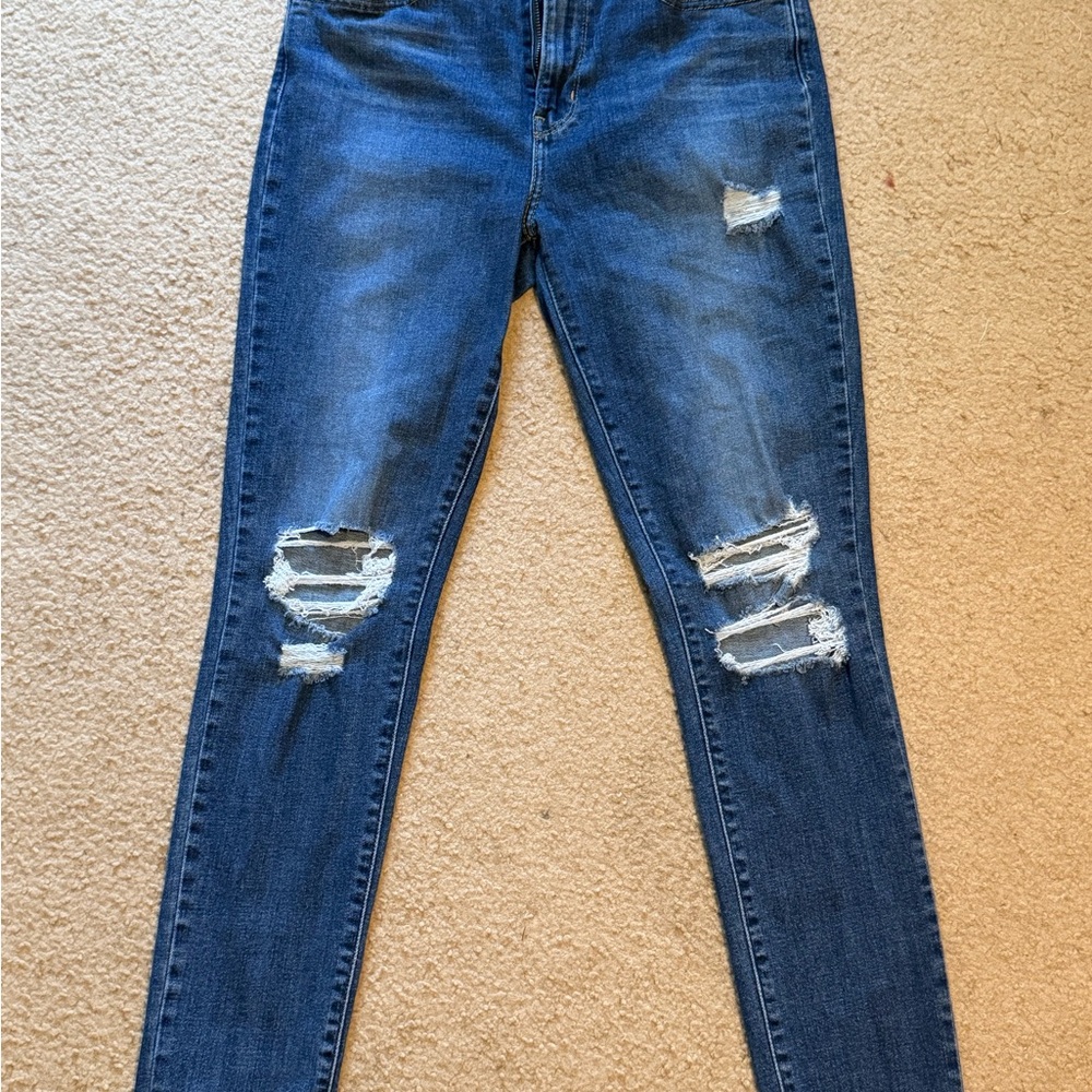 Levi's Blue Distressed Skinny Jeans